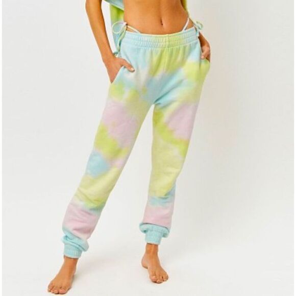 Frankie's Bikinis Aiden Sweatpant Rainbow Tie Dye medium - Picture 1 of 5